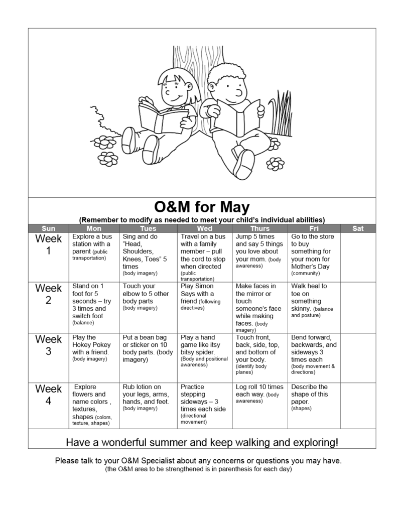 May O&M Activity Calendar